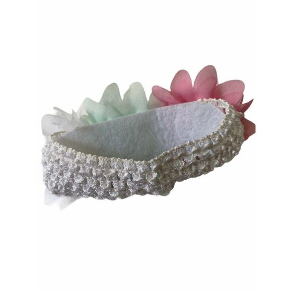Baby Girls Chiffon Flower Elastic Headband Knit Hair Band Head Wraps Headwear - Picture 2 of 6
